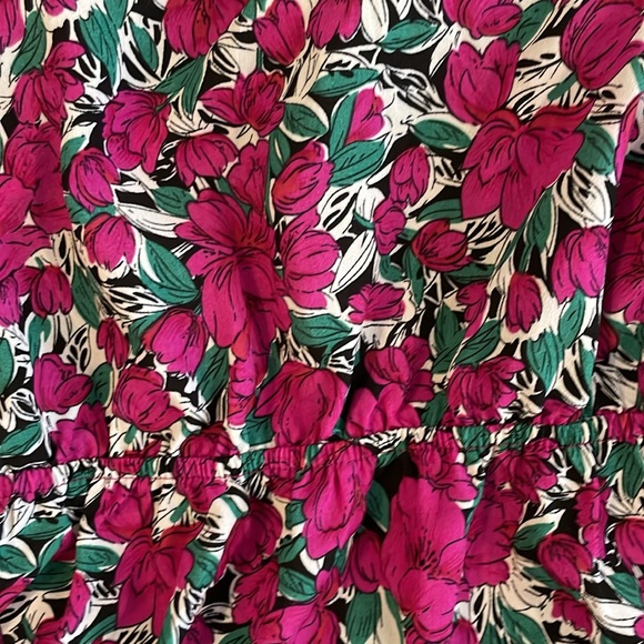 SHEIN VCAY Purple & Blue Floral Print Ruffled Self-Tie Cut Out Mini Dress - Picture 8 of 12